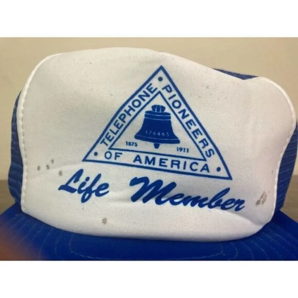 Vintage Telephone Pioneers of‎ America Life Member Trucker Hat 80s 90s Blue